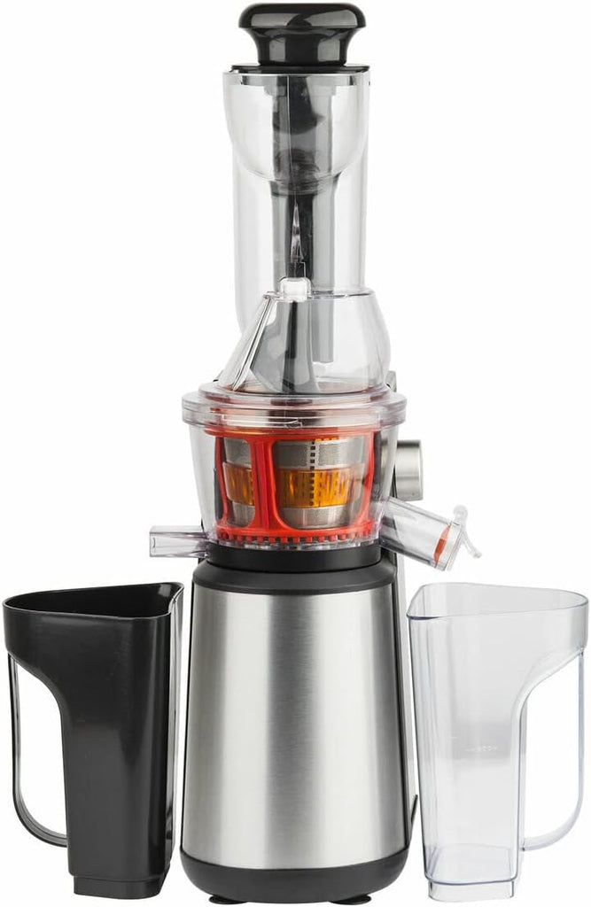 H.Koenig GSX12 Vertical Juice Extractor Stainless Steel Black, Fruit and Vegetable Juice, BPA Free, 82 mm Wide Mouth, Soft Pressure, 1 Litre, 400 W
