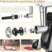 Load image into Gallery viewer, AOBOSI 4-in-1 Meat Grinder Electric Meat Grinder with 4 Stainless Steel Cutting Plates, 1 Kubbe and 3 Sausage Filling Tubes, Motor [3000w Max], Mincer with 2 Blades.