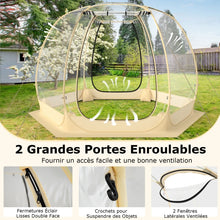 Load image into Gallery viewer, Tente Bulle à Ouverture Instantanée pour 6 à 10 Personnes Tente Dôme d'Extérieur 328 x 328 cm Résistante Aux Intempéries Transparent