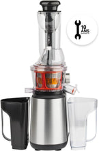 Load image into Gallery viewer, H.Koenig GSX12 Vertical Juice Extractor Stainless Steel Black, Fruit and Vegetable Juice, BPA Free, 82 mm Wide Mouth, Soft Pressure, 1 Litre, 400 W