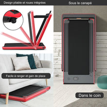 Load image into Gallery viewer, Tapis de Course Pliable 0,75HP Double Affichage LED APP et Télécommande Vitesse Motorisé 12 km/h Surface 40x100cm Rouge