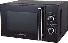Load image into Gallery viewer, SCHNEIDER SCMW20SMB, Micro ondes solo, 20 litres, Fonction décongélation, 5 niveaux de puissance, Puissance (700W), Commande mécanique, Plateau tournant (25.5cm), Noir