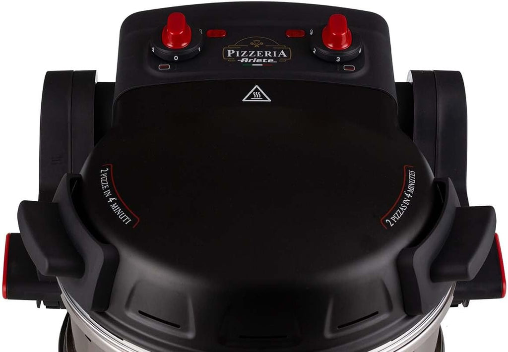Ariete Pizza Oven 918, Pizza 4 Minutes, 5 Cooking Levels, Refractory Plate for Heating, Wooden Blades Included, Maximum Temperature 400°C, 1200W, White