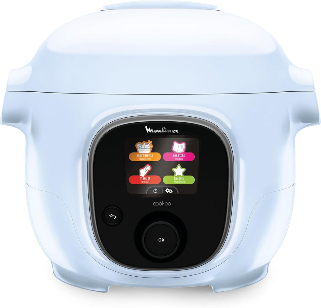 Moulinex, Cookeo Multicuiseur intelligent 6L, 150 recettes intégrées, Cuisson sans surveillance, Ecran intuitif, Guide de cuisson, Application MyMoulinex, 1600W, Blanc, 15 ans réparabilité