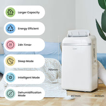 Load image into Gallery viewer, COMFEE' Climatiseur Mobile 9000 BTU/h 2,6kW, 3-EN-1 Refroidisseur Déshumidificateur Ventilateur, Fonction Follow me, Minuterie, Mode nuit, Pour salon et maison de 33㎡/88m³, MPPH-09CRN7, R290