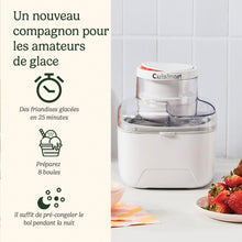 Load image into Gallery viewer, Cuisinart Sorbetière - Fait de la crème glacée, du gelato, du sorbet et du yogourt glacé en 40 minutes - Desserts maison - Facile à utiliser - Acier inoxydable - ICE100BCU