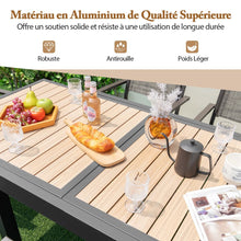 Load image into Gallery viewer, Table de Jardin Extensible en Aluminium Ajustable de 80 à 160 CM Table à Manger Extérieure Rectangulaire pour 4-6 Personnes Naturel