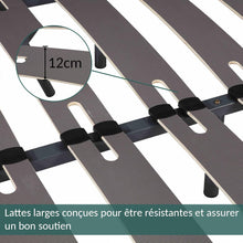 Load image into Gallery viewer, SAMPUR - Morpholattes bed base | 90 x 190 cm | 7 legs included | Grey | 25 cm high | epoxy lacquered metal frame | Extra wide slats | 5 support zones