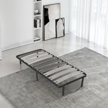 Load image into Gallery viewer, SAMPUR - Morpholattes bed base | 90 x 190 cm | 7 legs included | Grey | 25 cm high | epoxy lacquered metal frame | Extra wide slats | 5 support zones