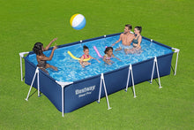 Load image into Gallery viewer, Bestway Steel Pro Frame Piscine carrée sans pompe en acier Bleu 400 x 211 x 81 cm bleu 56405