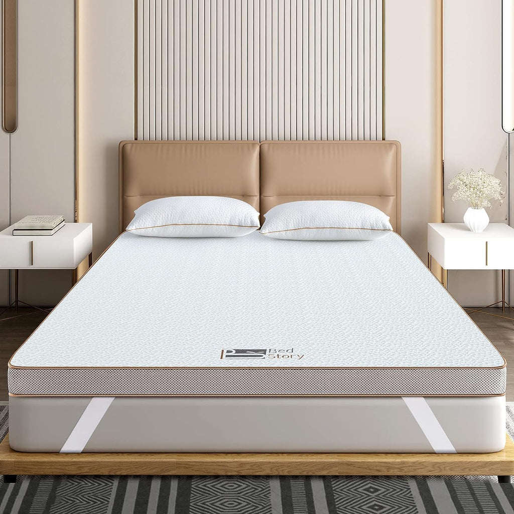 BedStory [Nouvelle Technologie] Surmatelas 160 x 200 à Mémoire de Forme de 7.5CM, Surmatelas de Haute Densité avec Gel Plus Respirant, Housse Amoivible et Lavable