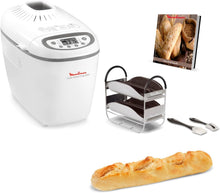 Load image into Gallery viewer, Moulinex Home Bread Baguette Machine à petits pains, 16 programmes, Résultats homogènes, Jusqu'à 1,5 kg de pain frais, Plaques croustillants, 3 niveaux de dorage OW610110, Blanc