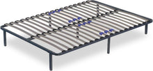 Load image into Gallery viewer, SAMPUR - Sommier Essentiel 140x190 cm | Résistant et Confortable | 7 Pieds Inclus | Lattes réglables | Cadre métal laqué époxy | Sommier 1 ou 2 Personnes | Montage Rapide et Facile