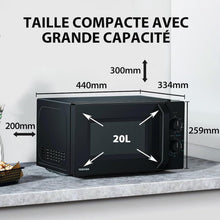 Load image into Gallery viewer, Toshiba Micro-ondes 20L MW2-MM20P(BK), Micro-ondes sur Pied, 800W, 5 Niveaux de Puissance, avec Décongélation Facile, éclairage LED à l'intérieur, Noir
