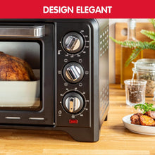 Load image into Gallery viewer, Moulinex Four électrique 39 L, 7 modes de cuisson, Chaleur tournante, Thermostat réglable jusqu’à 240° C, Tournebroche, Minuteur 120 min, Grille réversible, Optimo noir OX485810