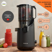 Load image into Gallery viewer, Slow Chewing, Slow Juicer, Fresh and Healthy Juice, Sorbet, Ice Cream, Mouth 75 mm, BPA Free, 240 Watts, Cold Pressure, Stainless Steel Black Fridja f1900