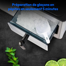 Load image into Gallery viewer, MEDION Ice maker (ice cube size small &amp; large, 2.6 litre water tank, short production time approx. 10 minutes, crystal clear ice cubes, self-cleaning, control window, screen,