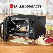 Load image into Gallery viewer, Toshiba Micro-ondes 20L MW2-MM20P(BK), Micro-ondes sur Pied, 800W, 5 Niveaux de Puissance, avec Décongélation Facile, éclairage LED à l'intérieur, Noir