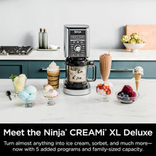Load image into Gallery viewer, Ninja NC301 CREAMi Ice Cream Maker, for Gelato, Mix-ins, Milkshakes, Sorbet, Smoothie Bowls &amp; More, 7 One-Touch Programs, with (2) Pint Containers &amp; Lids, Compact Size, Perfect for Kids, Silver