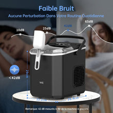 Load image into Gallery viewer, WIE Ice Maker, 12kg in 24h, Quiet Counter Top Ice Maker with Ice Scoop, Self-Cleaning and Portable Ice Maker for Home/Kitchen/Camping
