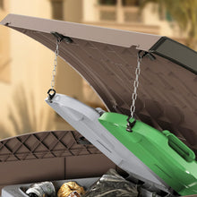 Load image into Gallery viewer, Duramax StoreAway 1200L Plastic Garden Shed/ Flat Lid, Outdoor Storage Shed, Wheelie Bin Hideaways, Wheelie bin box, Durable Construction, Ideal for Bikes, BBQs &amp; 2x 240L Bins, 145x85x125 cm, Brown