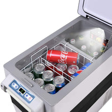 Load image into Gallery viewer, Réfrigérateur 52l de Voiture -20℃/+10℃ Mini Réfrigérateur Portable Ecran Lcd Adaptateur 69x34,5x52,5cm Noir+Gris