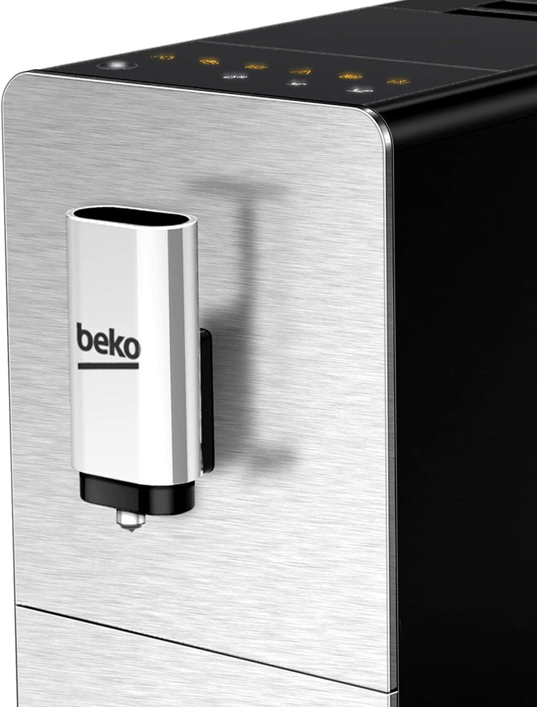 BEKO, Machine à café, expresso automatique, 1350 W / 19 bars, Capacité café : 125 g, Capacité eau : 1,4L, Système autonettoyant, 5 niveaux de broyage, Arrêt automatique, Façade Inox Brossé