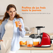 Load image into Gallery viewer, AMZCHEF Extracteur Jus - Extracteur de Jus de Fruits et Légumes - Presses-agrumes à Froid sans BPA avec 2 Tasses et Brosse - Fonction de Mastication Inversée pour Éviter les Blocages - Argent