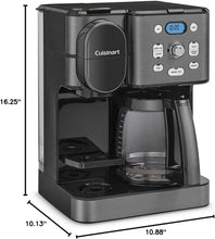 Load image into Gallery viewer, Cuisinart Cafetière, carafe en verre de 12 tasses, cafetière automatique chaude et glacée, machine à café à serveur unique, acier inoxydable noir, SS-16BKS