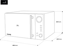 Load image into Gallery viewer, H.Koenig Micro-Ondes Four Grill 2 en 1 VIO9, 25L, Plateau tournant 27cm, 10 modes de cuisson jusqu’à 1000W, Décongélation, Cuisson combinée, écran LCD [Classe énergétique A+]