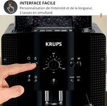 Load image into Gallery viewer, Krups Coffee Bean Machine, 1.7 L, 2 Cups Simultaneously, Automatic Cleaning, Steam Nozzle for Cappuccino, Espresso Maker, Essential Black YY8125FD