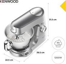 Load image into Gallery viewer, Kenwood Titanium Chef Baker KVC65.001WH, Pastry Robot with Integrated Scales, Including 3-Piece Pastry Set, Spatula &amp; Splash Protection, 1200 W, White