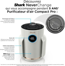 Load image into Gallery viewer, Shark NeverChange jusqu'à 5 ans Purificateur d'air MAX intérieur, Couvre 130m², Filtre HEPA 5 ans, Capture 99,97% allergènes, Mode automatique, Silencieux, LED, Blanc HP300EU