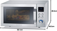 Load image into Gallery viewer, SEVERIN Four à micro-ondes 30 L, 2 500 W, avec fonction gril et chaleur tournante, avec 5 niveaux de puissance, 10 programmes automatiques, Inox/Noir, MW 7775