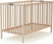 Load image into Gallery viewer, WEBABY - Lit bébé pliant 60x120cm Blanc | Bois massif | Dès la naissance |Confort de sommeil | Sommier à lattes | Compact | Transportable | Pliable |Gain de place | Lit de voyage