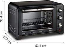 Load image into Gallery viewer, Moulinex Four électrique 39 L, 7 modes de cuisson, Chaleur tournante, Thermostat réglable jusqu’à 240° C, Tournebroche, Minuteur 120 min, Grille réversible, Optimo noir OX485810