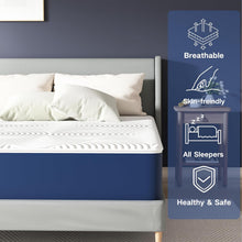 Load image into Gallery viewer, Matoresu Matelas 140x200 Hauteur 25cm, Matelas Hybride à Ressorts Ensachés Indépendant en Mousse à Mémoire de Forme, Tissu Doux pour La Peau&amp;Soutien Confortable, Matelas 2 Personnes Moyenne Ferme