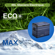 Load image into Gallery viewer, AAOBOSI 46 L Glaciere a Compression, Glaciere Electrique Double Zone, 12 V/24 V et 100-240 V Frigo Camping, -20 ℃ à 20 ℃, pour Voiture, Camion, Bateau, Camping-Car