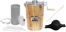 Load image into Gallery viewer, Elite Gourmet EIM916 Sorbetière électrique vintage en bois des Appalaches, 5,7 L, avec manivelle moulée sous pression, préparation de crème glacée avec sel gemme en quelques minutes, pin