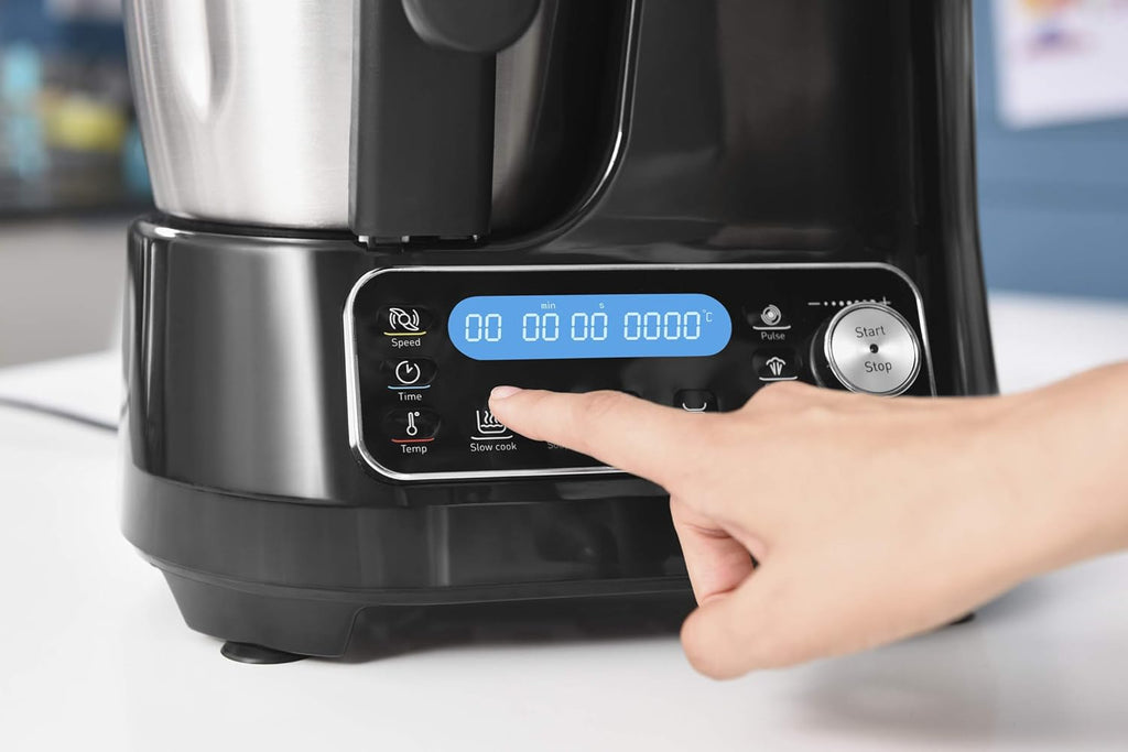 Moulinex Clickchef Compact Multi-Function Cooker, 3.6 L, 1400 W, 5 Programs, 32 Functions, Built-in Kitchen Scale, Steamer, Mixer HF456810 [Control Screen]