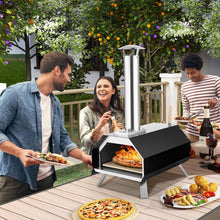 Load image into Gallery viewer, Four  Pizza Extrieur en Acier Inoxydable avec Pierre  Pizza de 30,5cm Four  Bois pour Pizza avec Pelle Pare-feu Pieds Pliables -