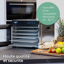 Load image into Gallery viewer, Vita5 Nobel Pro6 Deshydrateur Alimentaire avec 6 Plateaux en Inox - Déshydrateur avec Minuterie 24h et Température 35-75 °C - Deshydrateur Viande, Fruits, Champignons - 650W Déshydrateur Alimentaire
