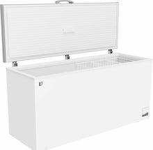 Load image into Gallery viewer, METRO Professional Congélateur bahut GHF2700S, acier, 188 x 73.5 x 94.5 cm, 700 L, 125 W, 3 paniers, éclairage LED, avec serrure, blanc/gris