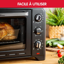 Load image into Gallery viewer, Moulinex Oven, 33 L, Rotating heat, Advanced convection, 6 cooking modes, Thermostat adjustable up to 240°C, Timer 120 min, Reversible grill, Silicone oven mitts, Optimo Black OX464811