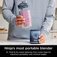 Load image into Gallery viewer, Ninja Blast Max, Portable Blender + Twist &amp; Go, Personal Smoothie, Blend, Ice Crush, 3 Programs, Cordless, 22 oz removable Vessel, Dishwasher Safe, Leakproof, Pink, BC251PK