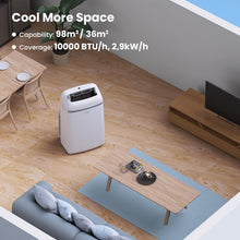 Load image into Gallery viewer, COMFEE' Climatiseur Mobile 9000 BTU/h 2,6kW, 3-EN-1 Refroidisseur Déshumidificateur Ventilateur, Fonction Follow me, Minuterie, Mode nuit, Pour salon et maison de 33㎡/88m³, MPPH-09CRN7, R290