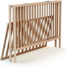 Load image into Gallery viewer, WEBABY - Lit bébé pliant 60x120cm Blanc | Bois massif | Dès la naissance |Confort de sommeil | Sommier à lattes | Compact | Transportable | Pliable |Gain de place | Lit de voyage