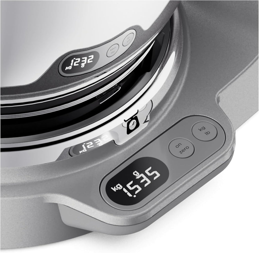 Kenwood Titanium Chef Baker KVC65.001WH, Pastry Robot with Integrated Scales, Including 3-Piece Pastry Set, Spatula & Splash Protection, 1200 W, White