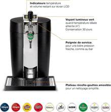 Load image into Gallery viewer, Krups Beertender Machine bière pression, Fûts de 5 L, Marques du groupe Heineken, Témoin lumineux, Température et mousse parfaites, Bière fraîche, Installation facile, Compact noire VB450E10