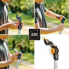 Load image into Gallery viewer, Fiskars Coupe-Branches Multifonctions Télescopique, pour Bois vert et Rameaux, Revêtement antiadhésif, Lame en acier/manche en aluminium, longueur 2,4 - 4 m, noir/orange, UPX86, 1023624